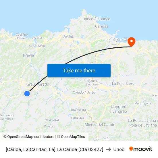 [Caridá, La|Caridad, La]  La Caridá [Cta 03427] to Uned map