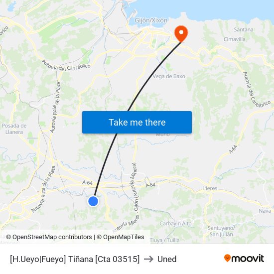 [H.Ueyo|Fueyo]  Tiñana [Cta 03515] to Uned map