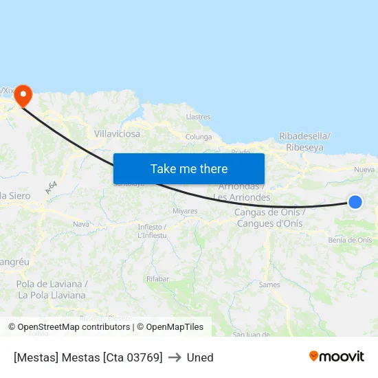 [Mestas]  Mestas [Cta 03769] to Uned map
