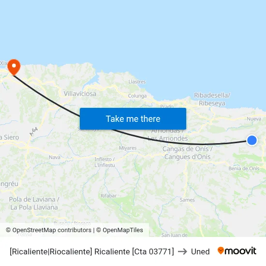 [Ricaliente|Riocaliente]  Ricaliente [Cta 03771] to Uned map