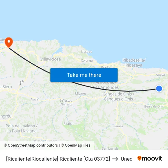 [Ricaliente|Riocaliente]  Ricaliente [Cta 03772] to Uned map