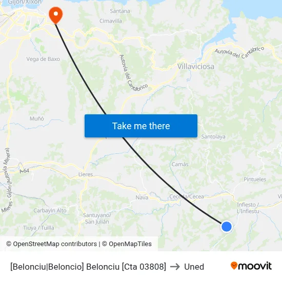 [Belonciu|Beloncio]  Belonciu [Cta 03808] to Uned map