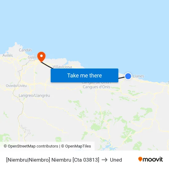 [Niembru|Niembro]  Niembru [Cta 03813] to Uned map