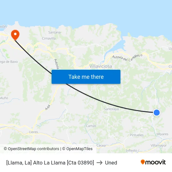 [Llama, La]  Alto La Llama [Cta 03890] to Uned map