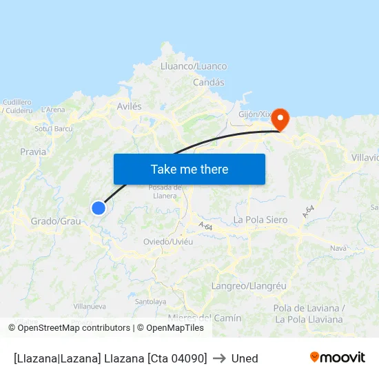 [Llazana|Lazana]  Llazana [Cta 04090] to Uned map