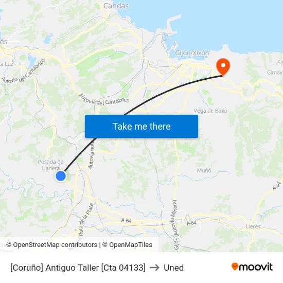 [Coruño]  Antiguo Taller [Cta 04133] to Uned map