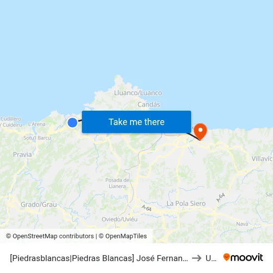 [Piedrasblancas|Piedras Blancas]  José Fernandín Avda [Cta 04300] to Uned map