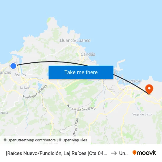 [Raíces Nuevo/Fundición, La]  Raíces [Cta 04315] to Uned map