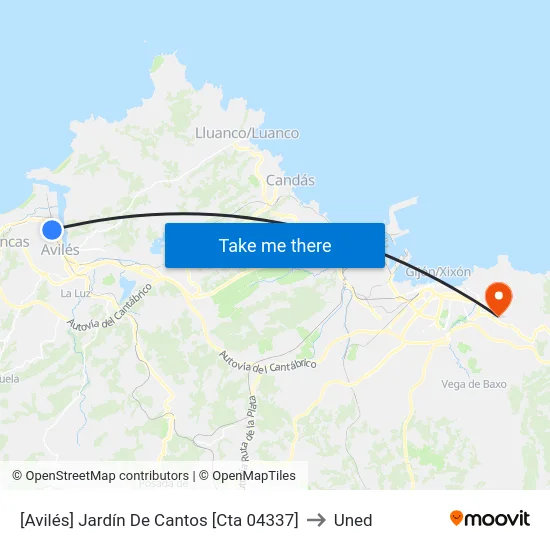 [Avilés]  Jardín De Cantos [Cta 04337] to Uned map