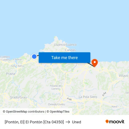 [Pontón, El]  El Pontón [Cta 04350] to Uned map