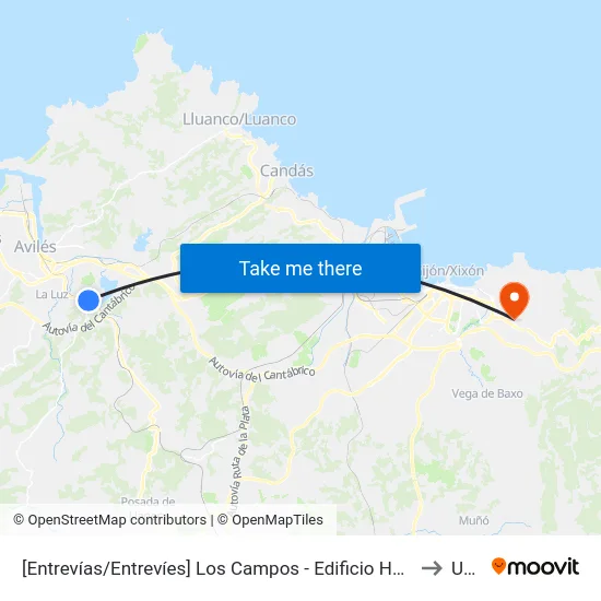 [Entrevías/Entrevíes]  Los Campos - Edificio Horanso [Cta 04378] to Uned map