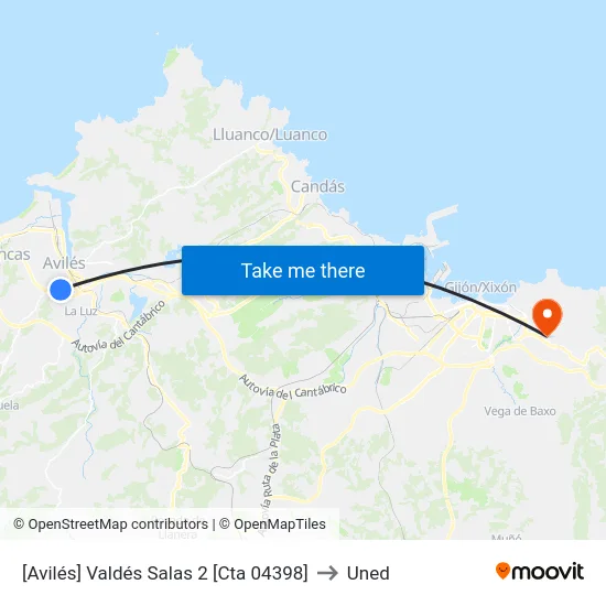 [Avilés]  Valdés Salas 2 [Cta 04398] to Uned map