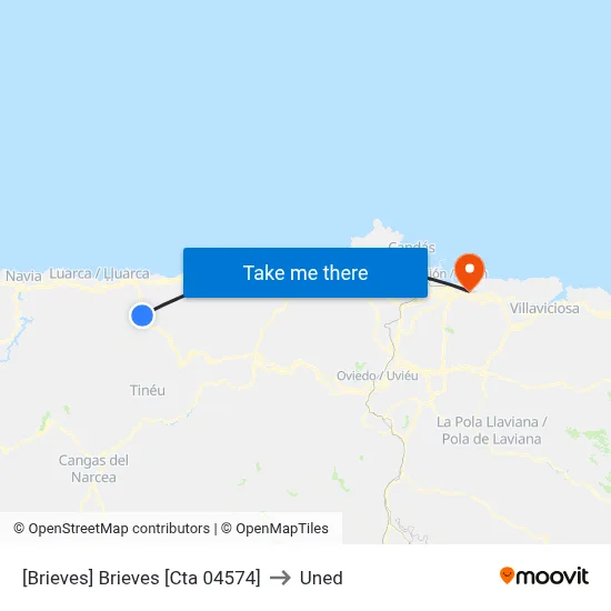 [Brieves]  Brieves [Cta 04574] to Uned map