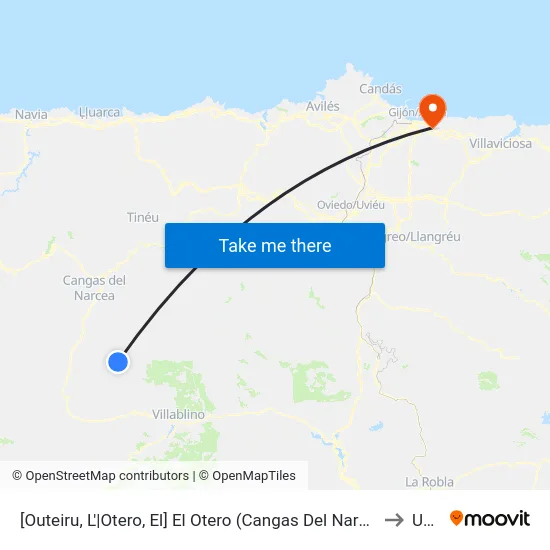 [Outeiru, L'|Otero, El]  El Otero (Cangas Del Narcea) [Cta 04909] to Uned map