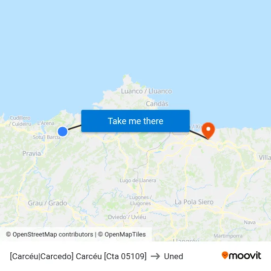 [Carcéu|Carcedo]  Carcéu [Cta 05109] to Uned map