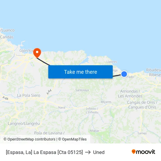 [Espasa, La]  La Espasa [Cta 05125] to Uned map