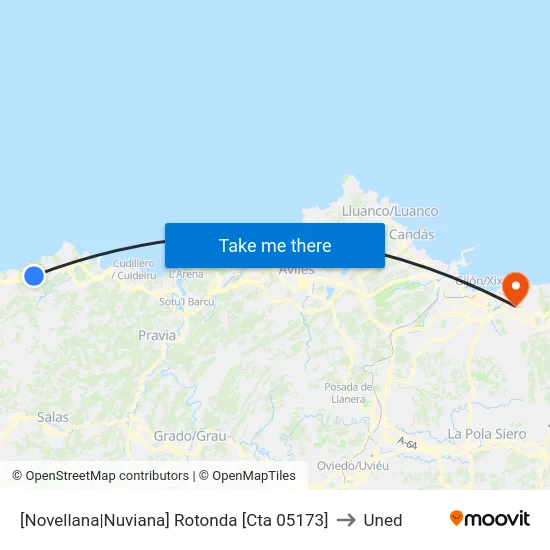 [Novellana|Nuviana]  Rotonda [Cta 05173] to Uned map