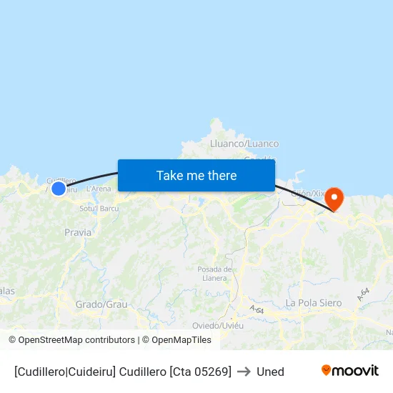 [Cudillero|Cuideiru]  Cudillero [Cta 05269] to Uned map