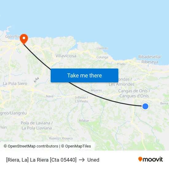 [Riera, La]  La Riera [Cta 05440] to Uned map