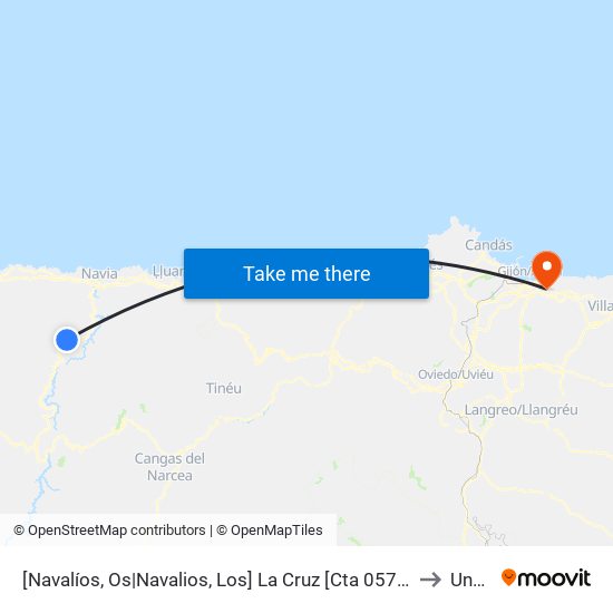 [Navalíos, Os|Navalios, Los]  La Cruz [Cta 05797] to Uned map