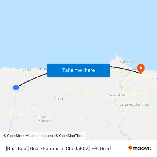 [Bual|Boal]  Bual - Farmacia  [Cta 05802] to Uned map