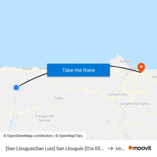 [San Llouguís|San Luis]  San Llouguís [Cta 05806] to Uned map