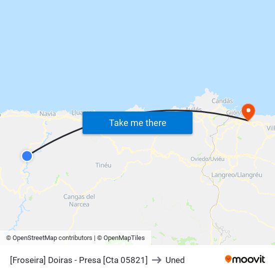 [Froseira]  Doiras - Presa [Cta 05821] to Uned map