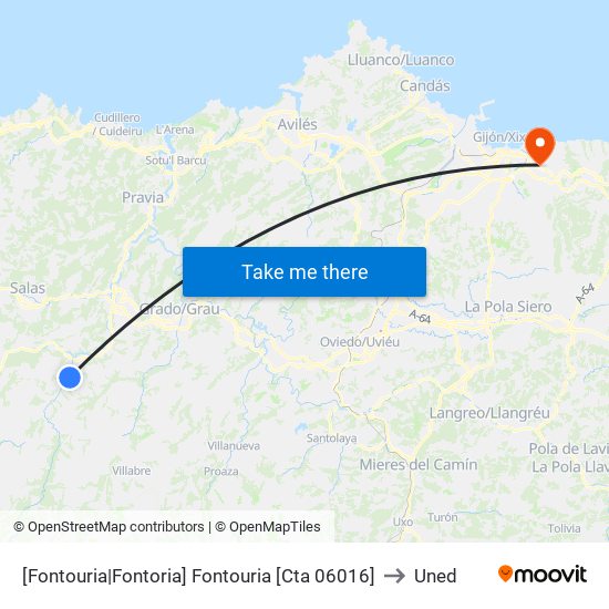 [Fontouria|Fontoria]  Fontouria [Cta 06016] to Uned map