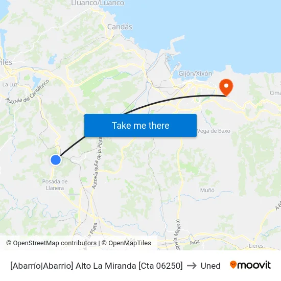 [Abarrío|Abarrio]  Alto La Miranda [Cta 06250] to Uned map