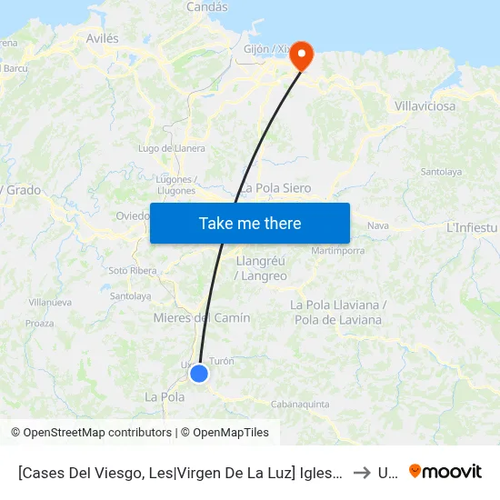 [Cases Del Viesgo, Les|Virgen De La Luz]  Iglesia Santa Cruz [Cta 06263] to Uned map