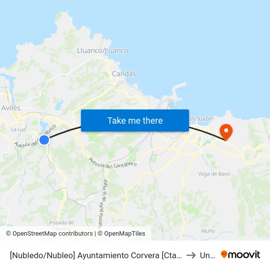 [Nubledo/Nubleo]  Ayuntamiento Corvera [Cta 06300] to Uned map