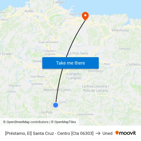 [Préstamo, El]  Santa Cruz - Centro [Cta 06303] to Uned map