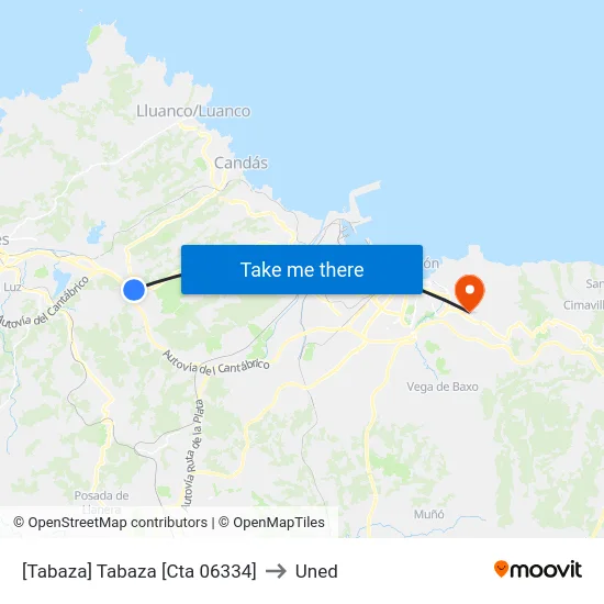 [Tabaza]  Tabaza [Cta 06334] to Uned map
