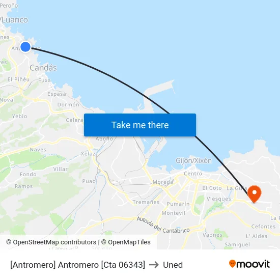 [Antromero]  Antromero [Cta 06343] to Uned map