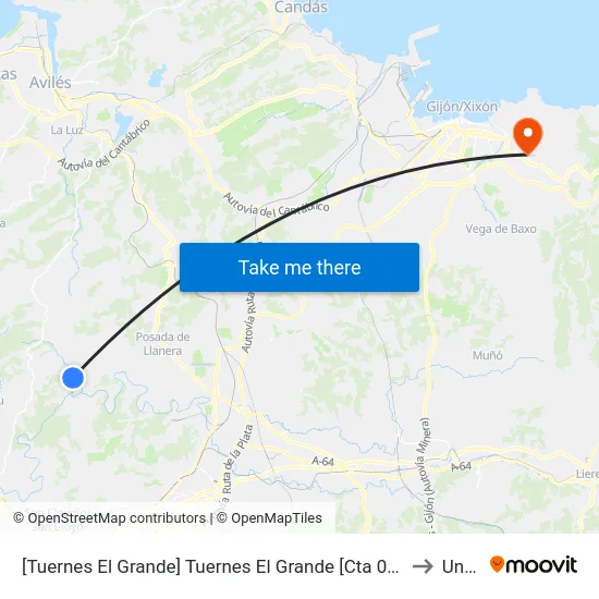 [Tuernes El Grande]  Tuernes El Grande [Cta 06351] to Uned map