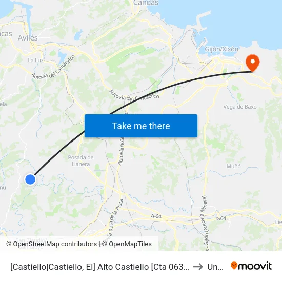[Castiello|Castiello, El]  Alto Castiello [Cta 06353] to Uned map