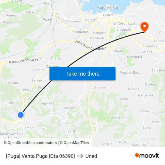 [Puga]  Venta Puga [Cta 06390] to Uned map