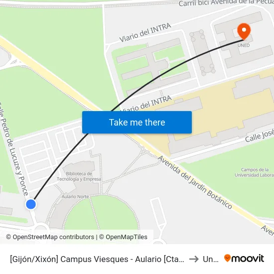 [Gijón/Xixón]  Campus Viesques - Aulario [Cta 06900] to Uned map