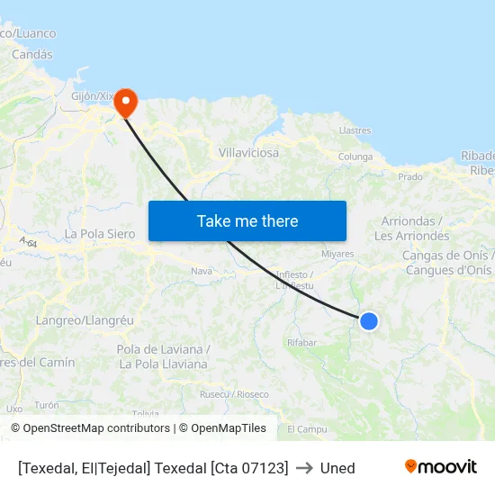 [Texedal, El|Tejedal]  Texedal [Cta 07123] to Uned map