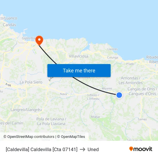 [Caldevilla]  Caldevilla [Cta 07141] to Uned map