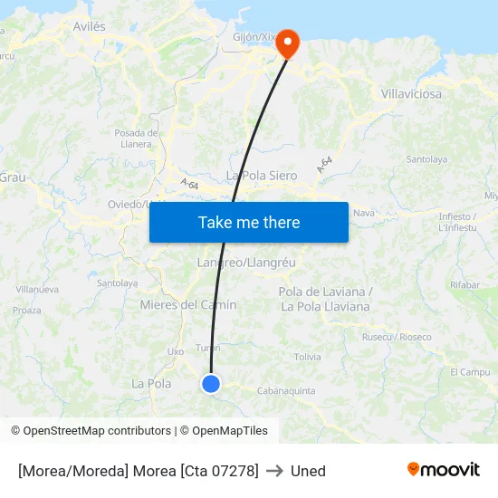 [Morea/Moreda]  Morea [Cta 07278] to Uned map
