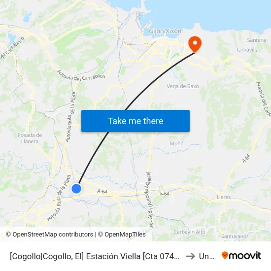 [Cogollo|Cogollo, El]  Estación Viella [Cta 07412] to Uned map