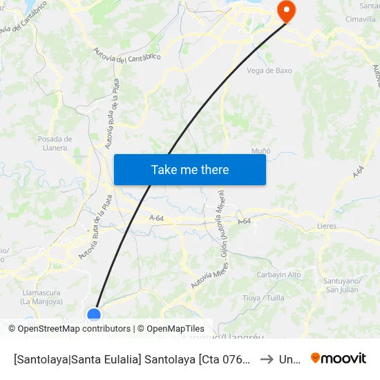 [Santolaya|Santa Eulalia]  Santolaya [Cta 07699] to Uned map