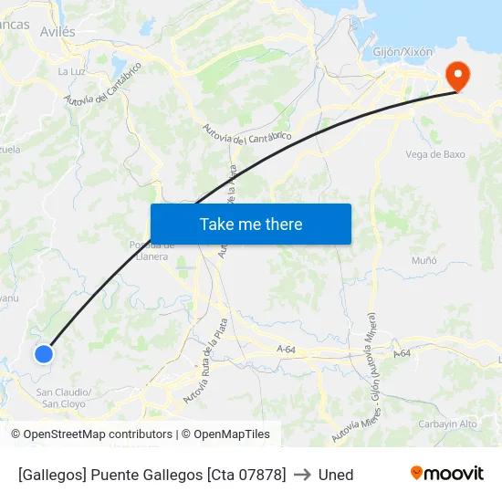 [Gallegos]  Puente Gallegos [Cta 07878] to Uned map
