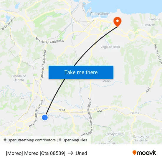 [Moreo]  Moreo [Cta 08539] to Uned map