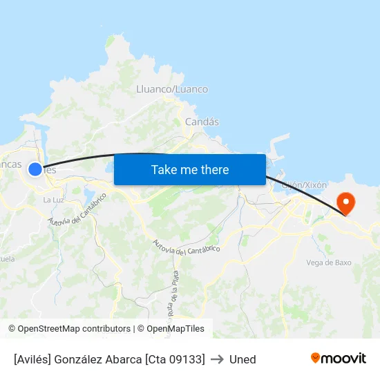 [Avilés]  González Abarca [Cta 09133] to Uned map