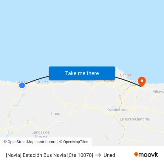 [Navia]  Estación Bus Navia [Cta 10078] to Uned map