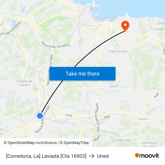 [Corredoria, La]  Laviada [Cta 16902] to Uned map