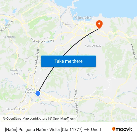 [Naón]  Polígono Naón - Viella [Cta 11777] to Uned map