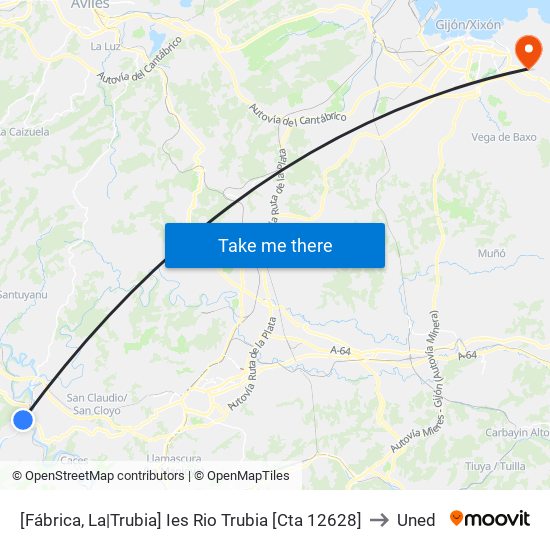 [Fábrica, La|Trubia]  Ies Rio Trubia [Cta 12628] to Uned map